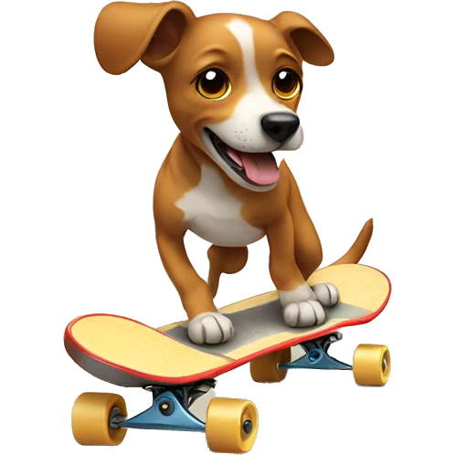Dog skateboarding  emoji