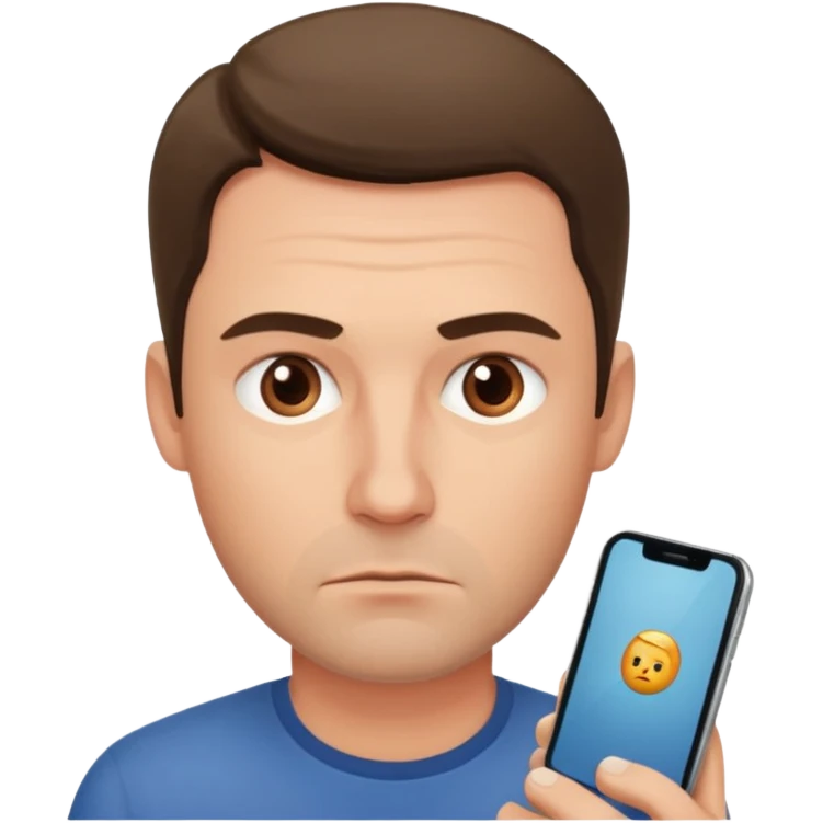 A handsome man in his 40s studying hard emoji