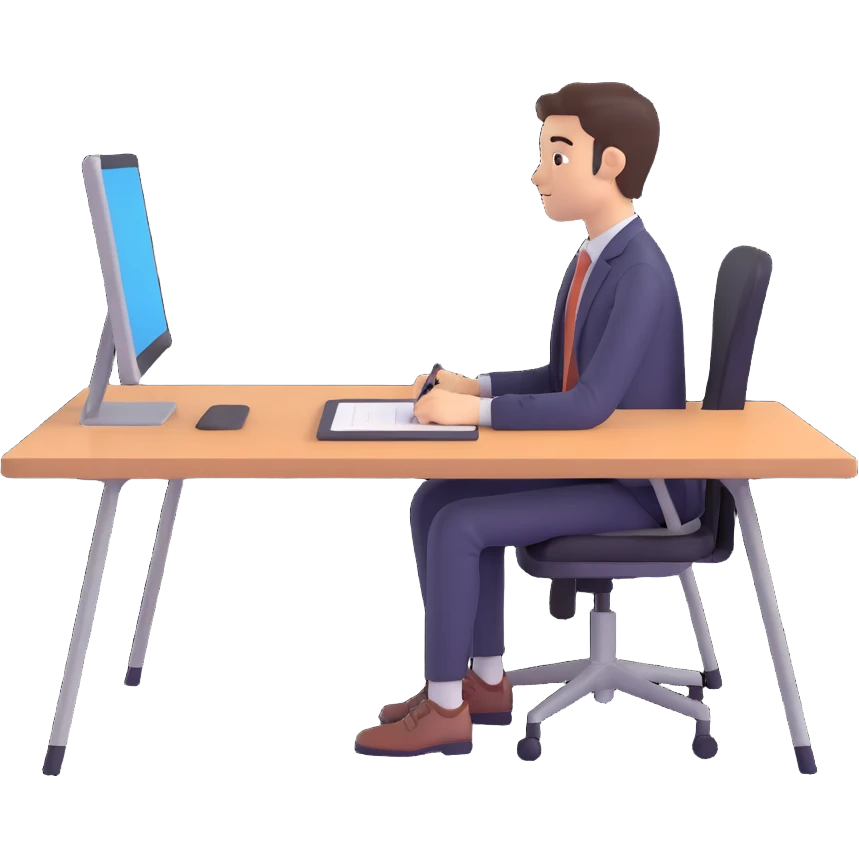 person working at a desk in an office emoji