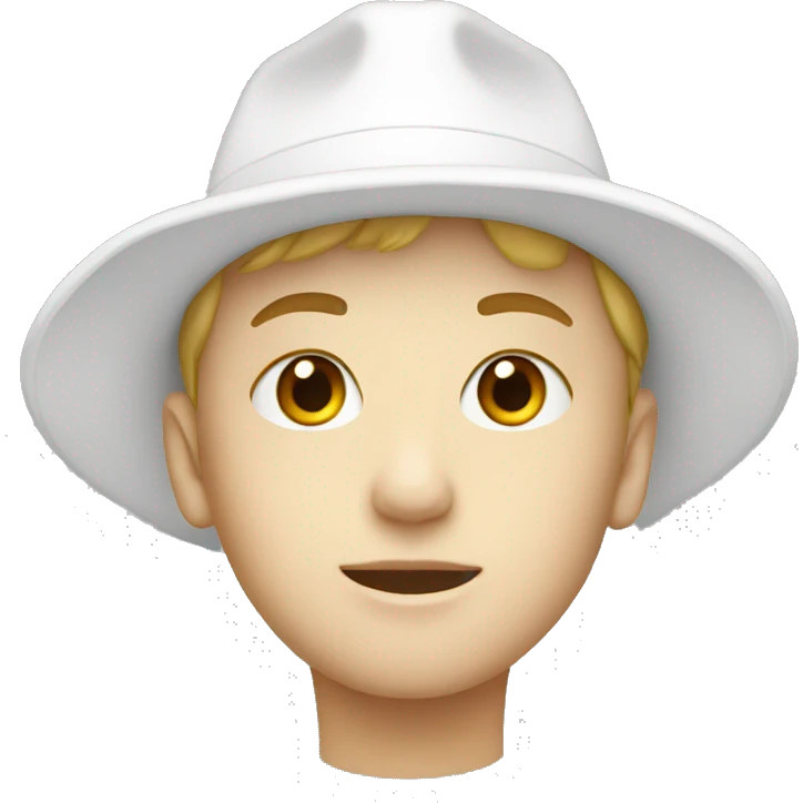 A WHITE KID WITH WHITE HAT emoji