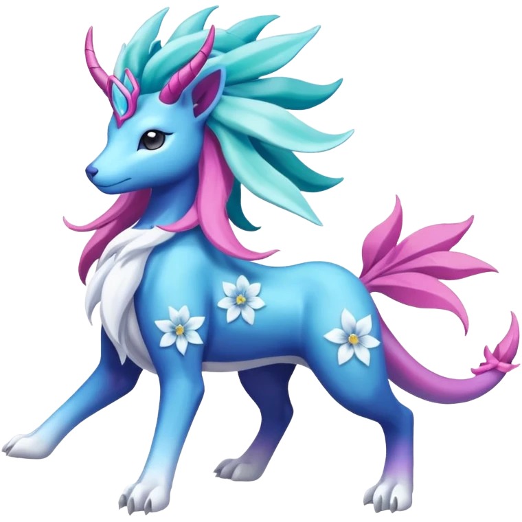 Suicune-Aurorus-Meganium-fusion (full body) emoji
