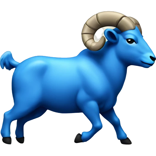Blue charging ram emoji