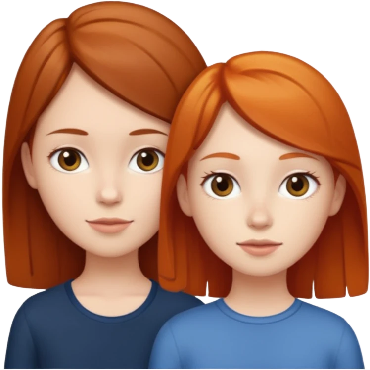a short brunette with a tall ginger both are girls emoji