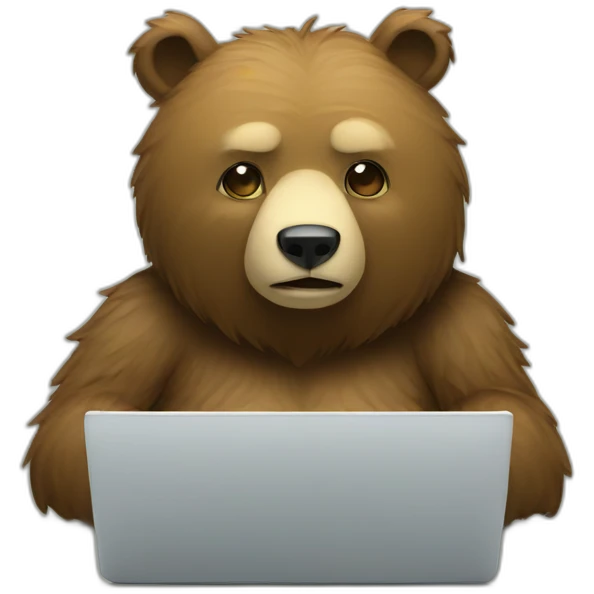 bear coding on a laptop emoji