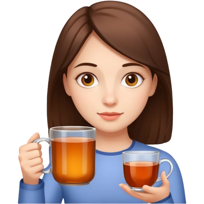 Девушка с кружкой чая emoji