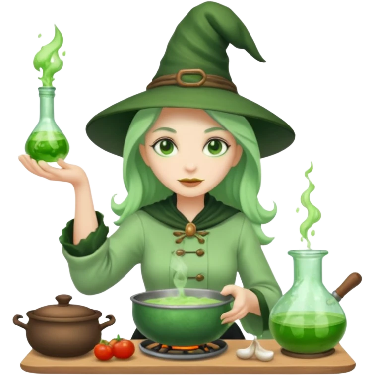 green witch cooking potion emoji