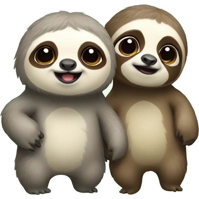 baby male and female sloth emoji