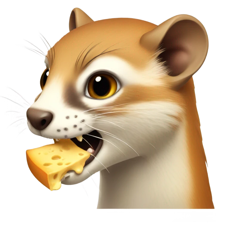 Ugly weasel eating cheesw emoji