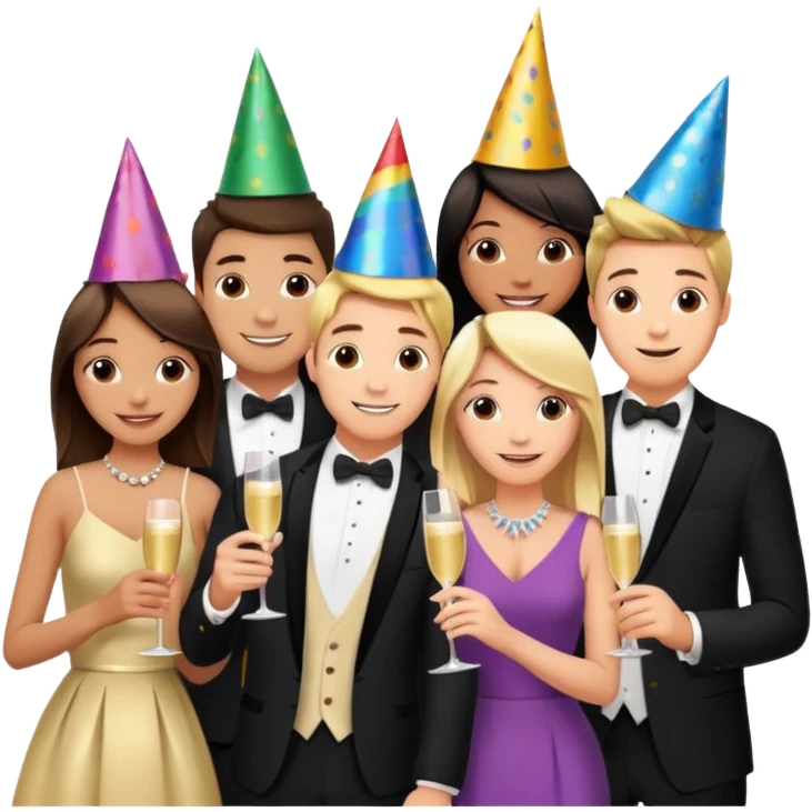 Cast members from tv show friends (Ross,Joey, chandler, Rachel, Monica, phoebe  emoji