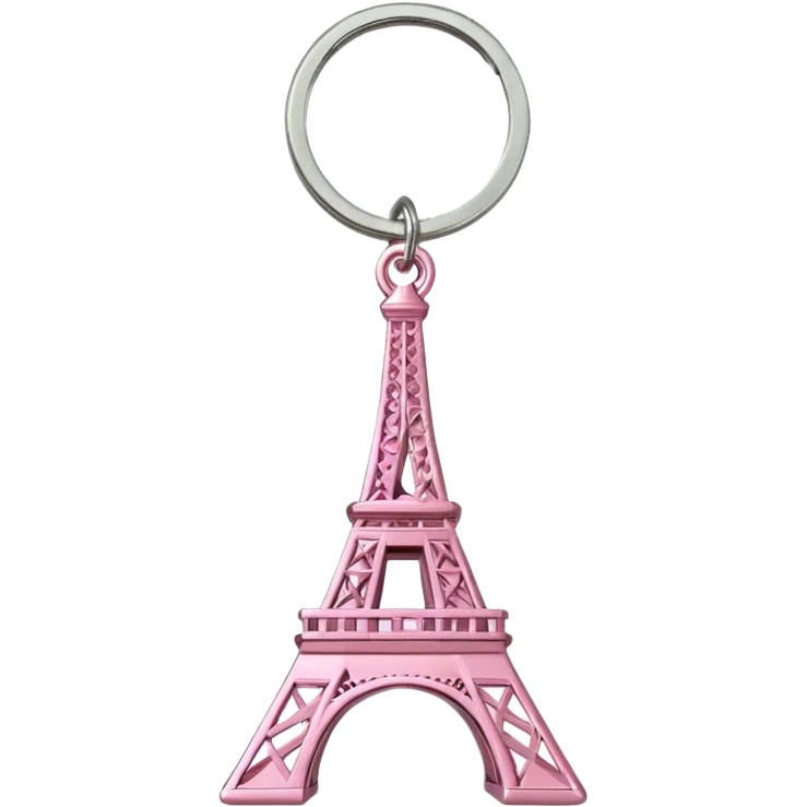 Pink Eiffel tower key ring emoji
