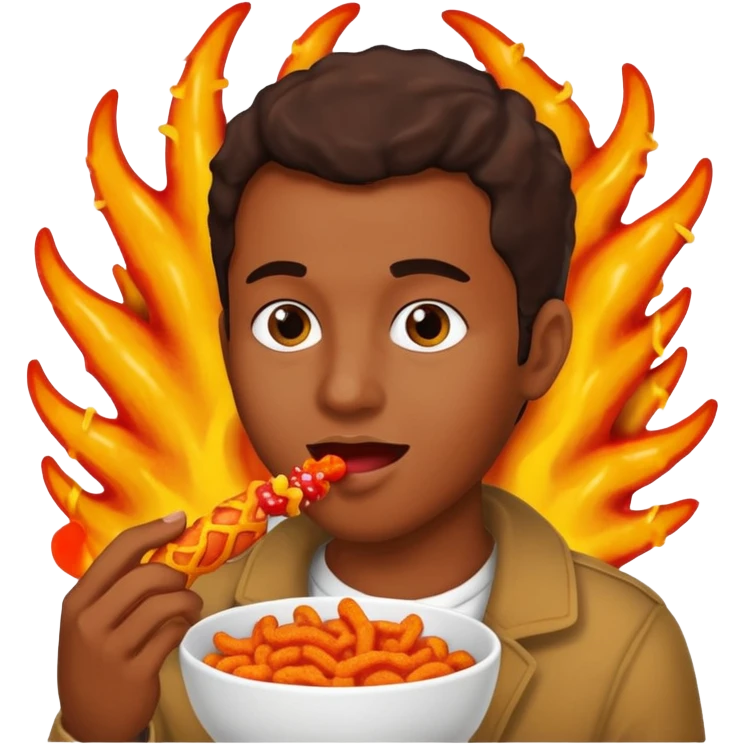 Mexican eating flamming hot Cheetos  emoji