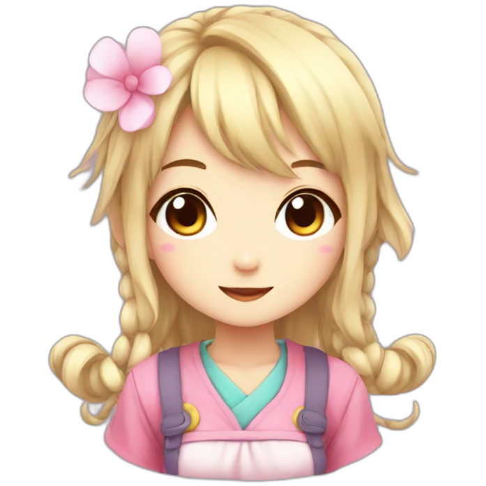 Cute kawaii anime girl emoji