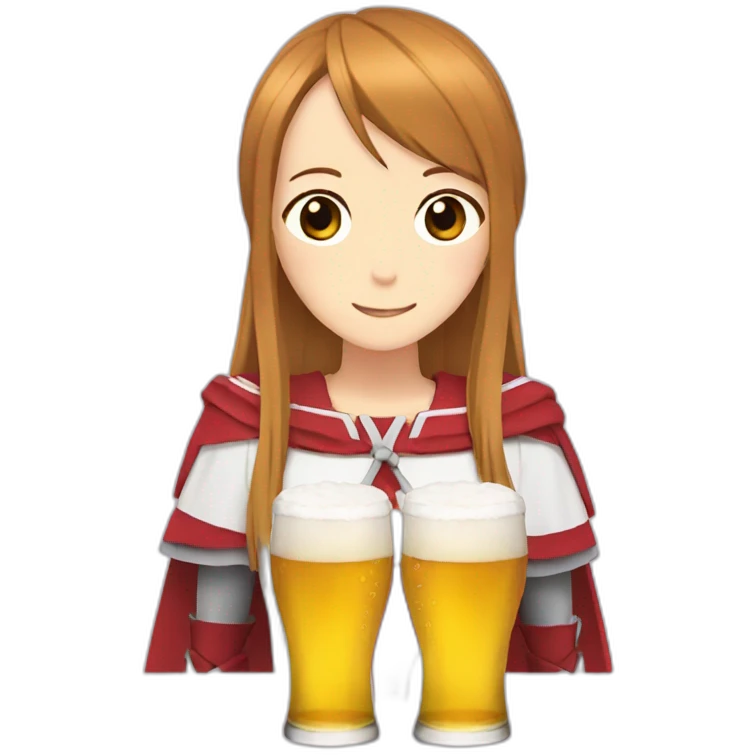 asuna drink a beer emoji