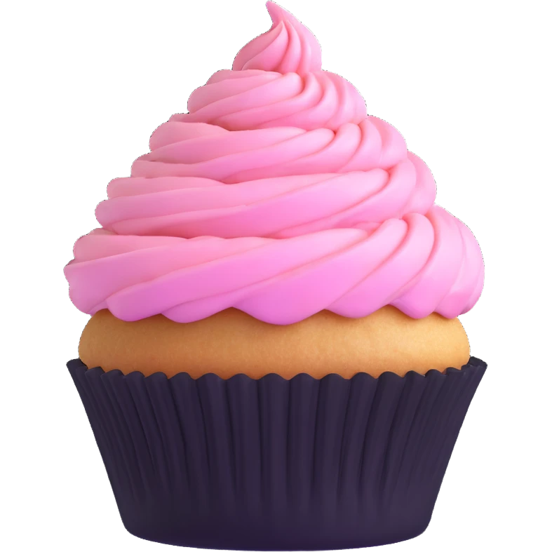 cupcake with pink icing emoji