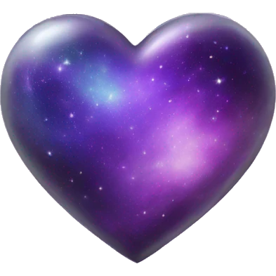 Purple green silver galaxy heart  emoji