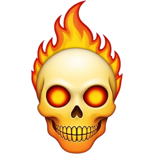 Fire themed Grateful Dead, steal your face emoji