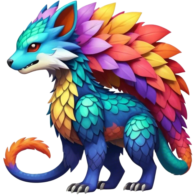 cool edgy badass colorful fantasy animal hybrid Fakemon full body emoji