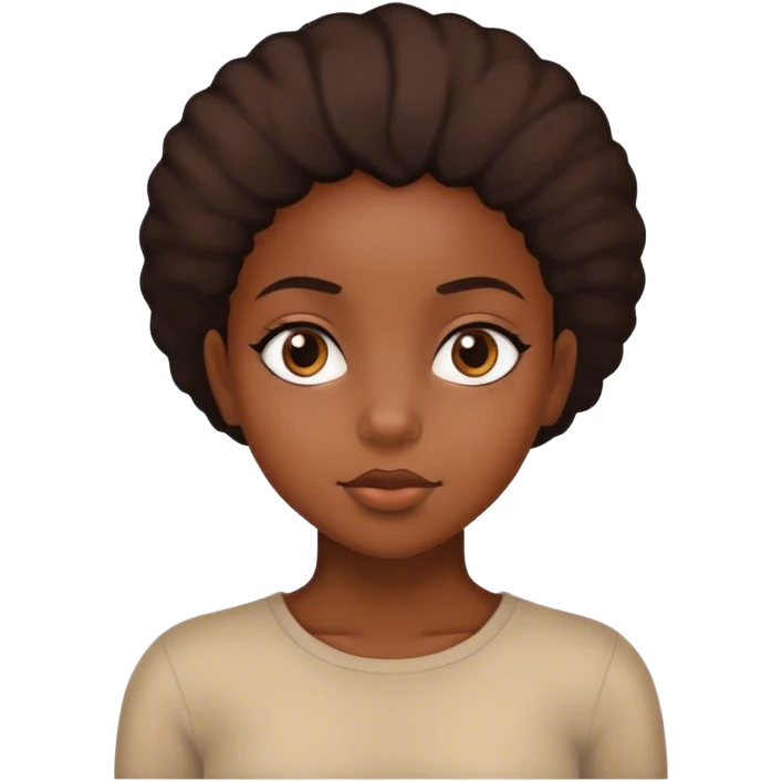 black girl looking to the side emoji