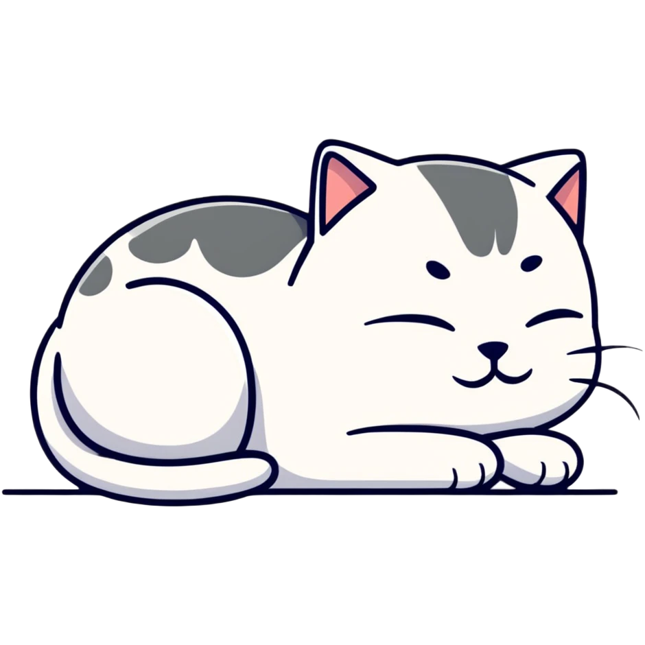 cat napping with zzz emoji