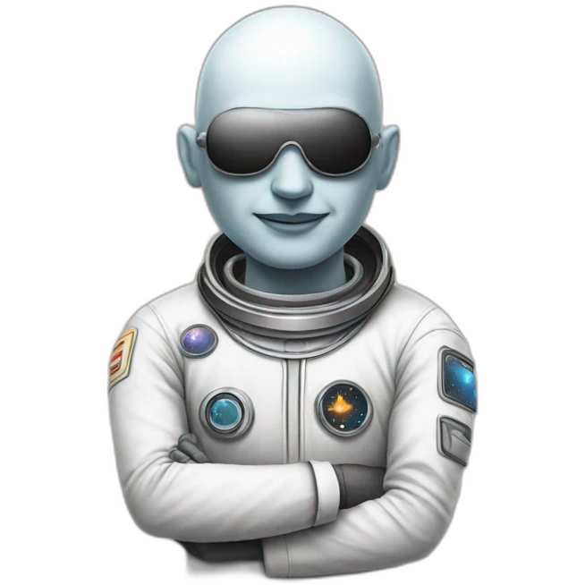 Bald-doctor-spaceman tattoo emoji