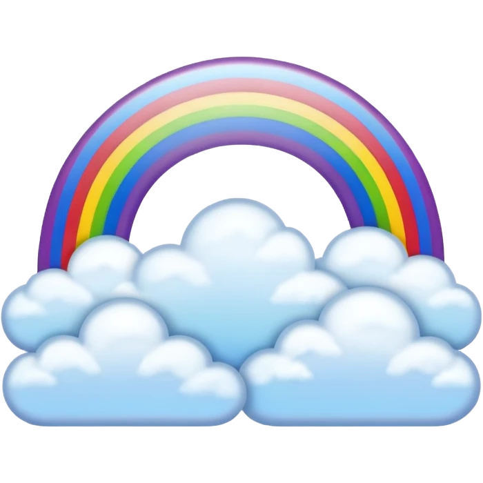 Rainbow with fluffy clouds at the ends  emoji