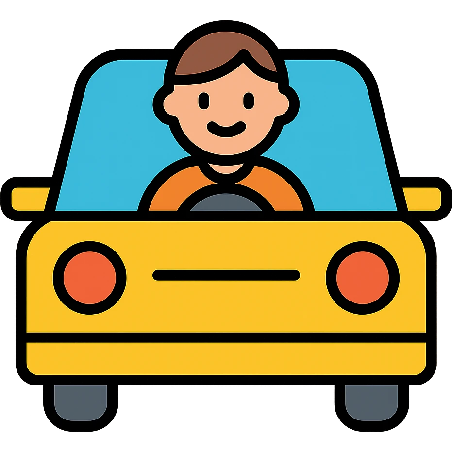 person driving a car emoji