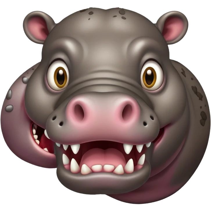 Crazy hippo emoji