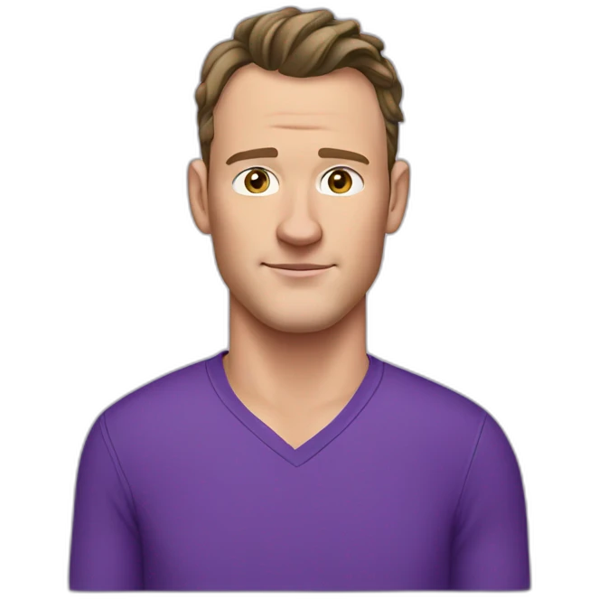 Jonathan Toews wearing a purple shirt and jeans  emoji