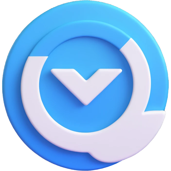 Instagram verified badge emoji style, blue circle with white border and white check mark, no text, transparent background emoji