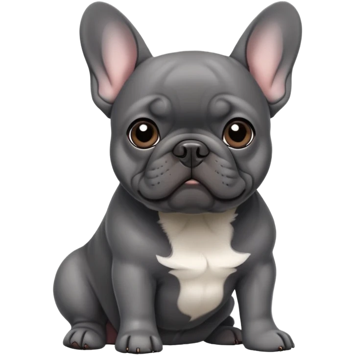Dark gray frenchie emoji