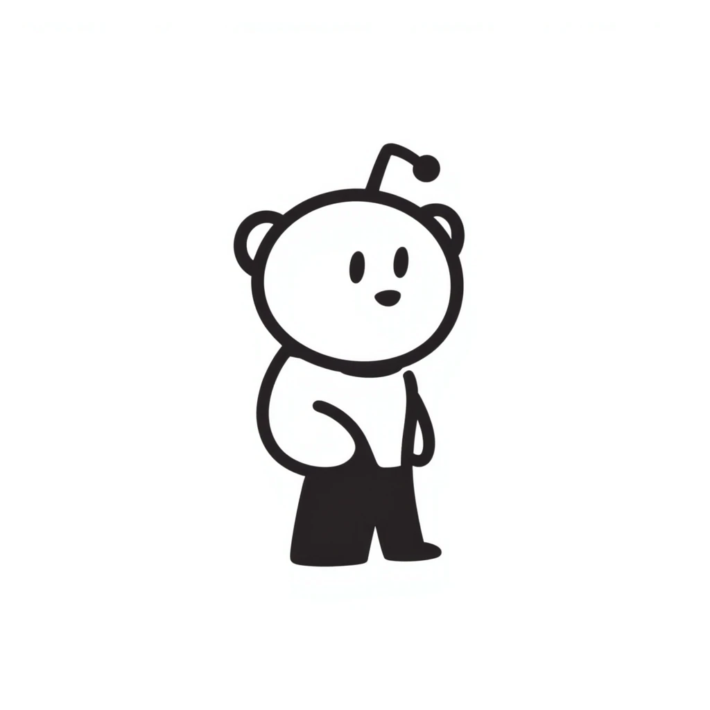 reddit icon in doodle style, simple and clean emoji