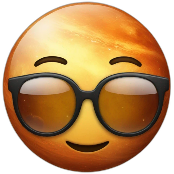 planet with glasses emoji