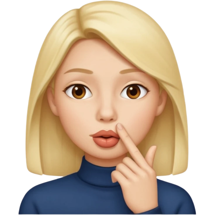 Silent face, shushing middle of face emoji