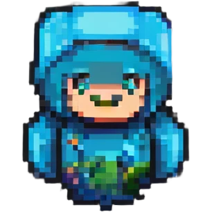 Minecraft logo inspired icon, blocky pixel art style emoji