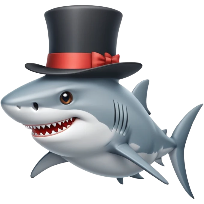shark wearing a top hat emoji