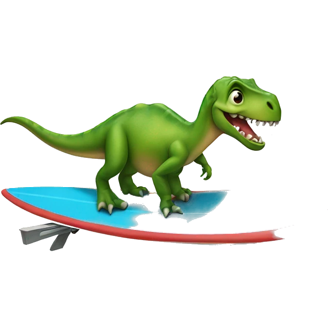 dinosaur on surf board emoji