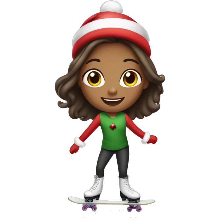 girl skating christmas  emoji