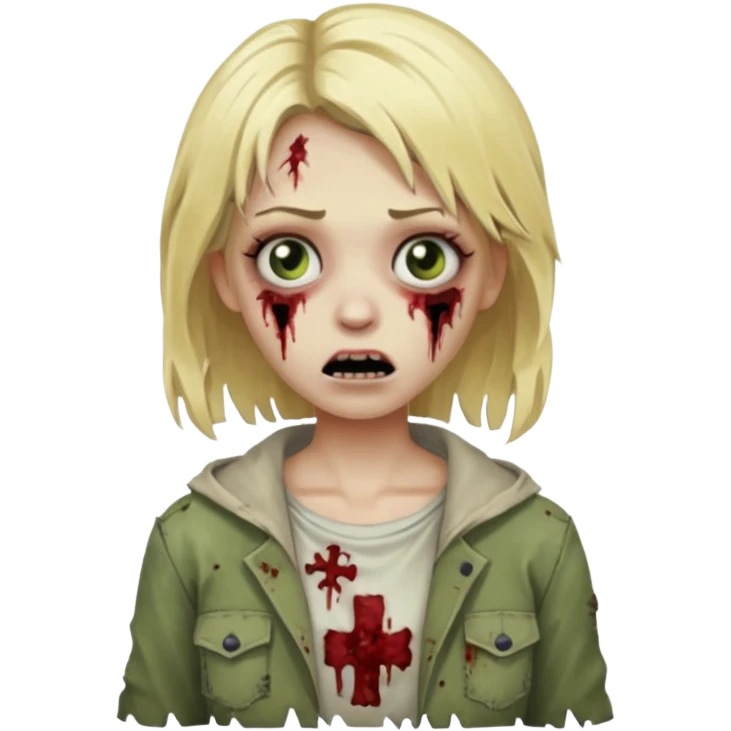 girl zombie with blonde hair emoji