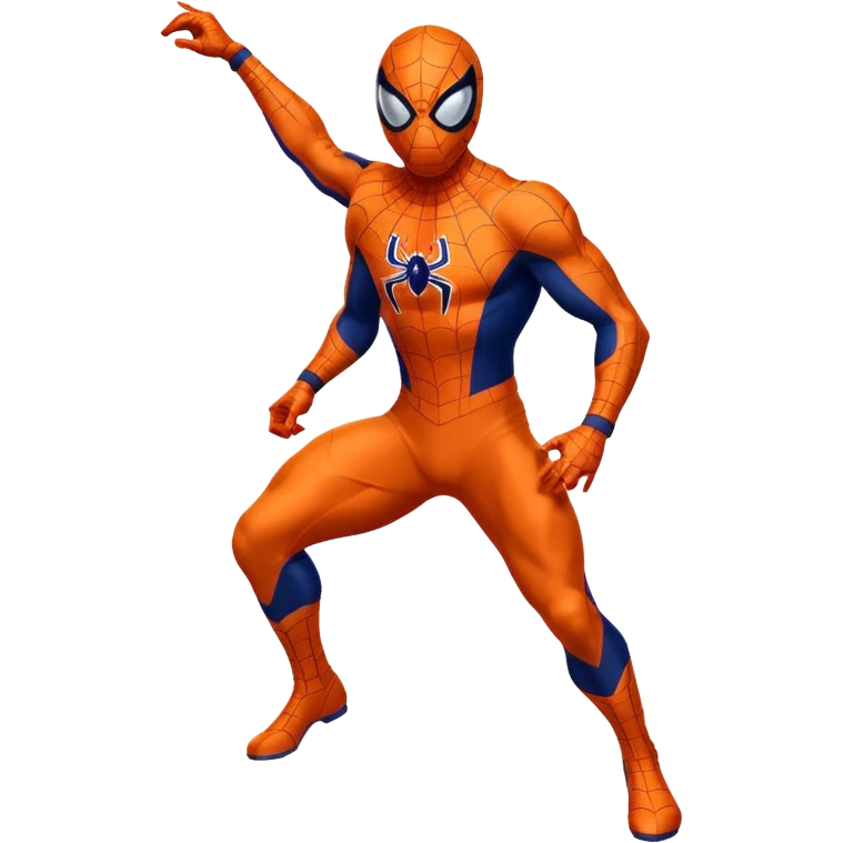 Spider-Man wearing a Denver Broncos NFL football uniform emoji