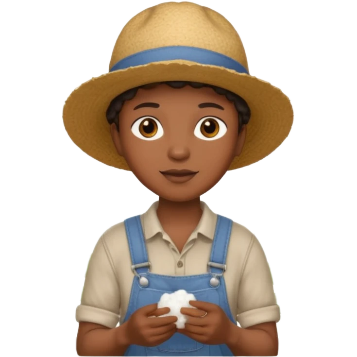 un noir qui travail dans un champ de coton emoji