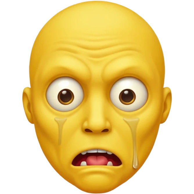 Bog eyed yellow man drooling like a moron emoji