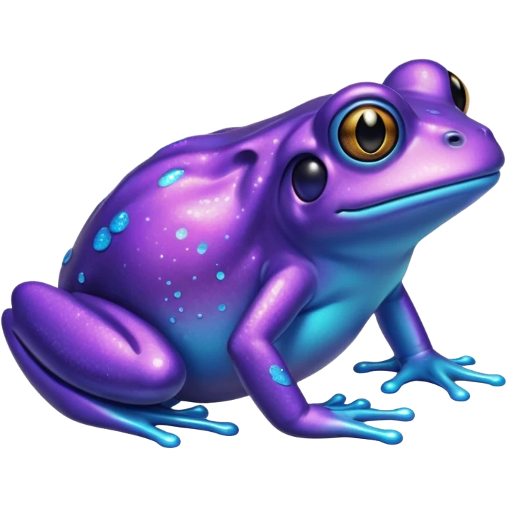 glitter purple and cian frog emoji
