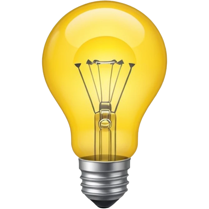 create a lightbulb with the center of it glowing. emoji