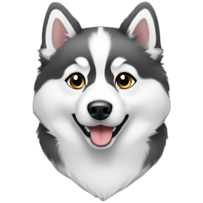 pomsky-black-and-white emoji