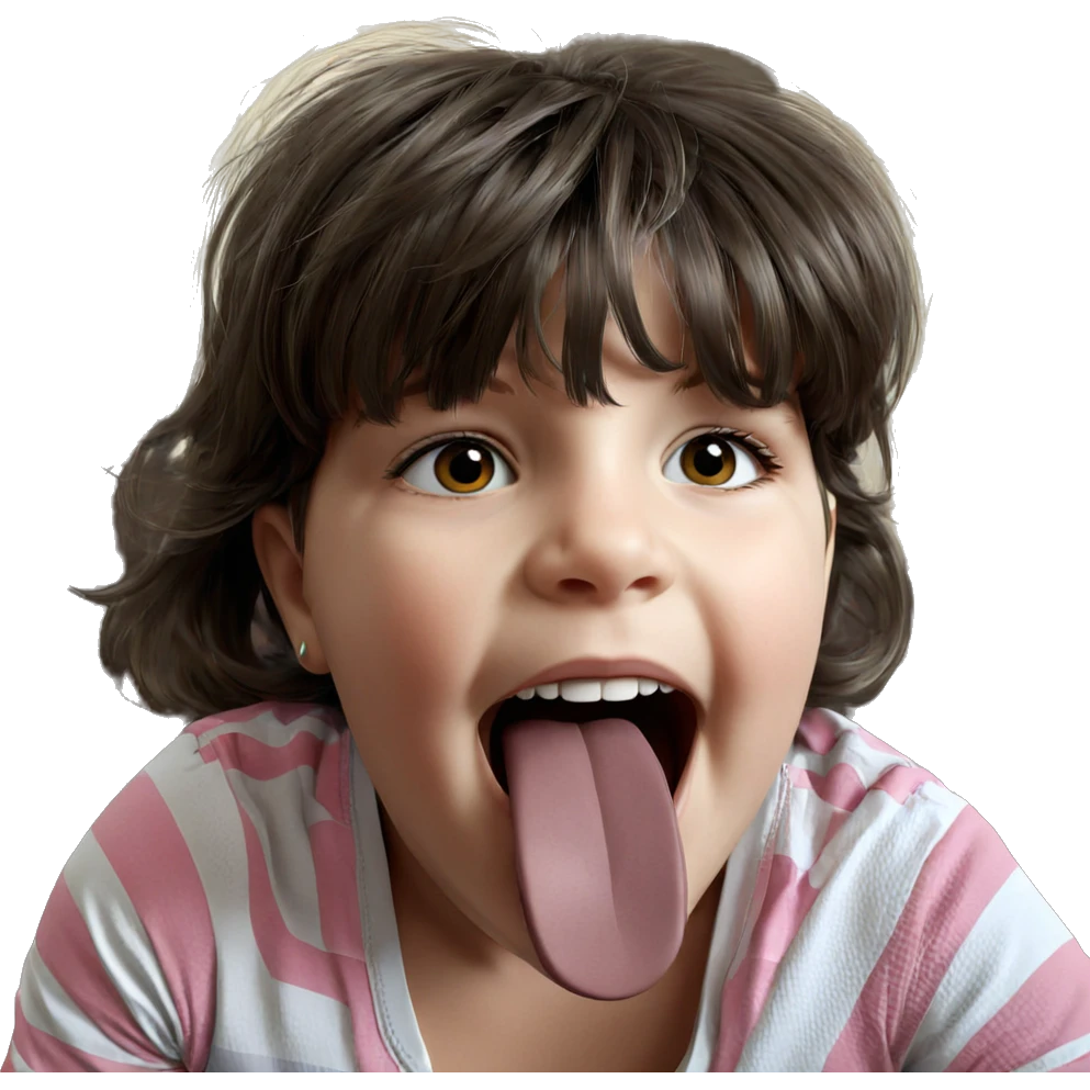 girl posing in striped shirt emoji