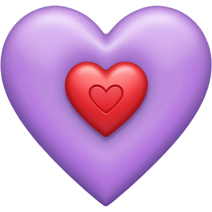 un corazon rojo CON LA LETRA F EN EL CENTRO DE COLOR LILA emoji