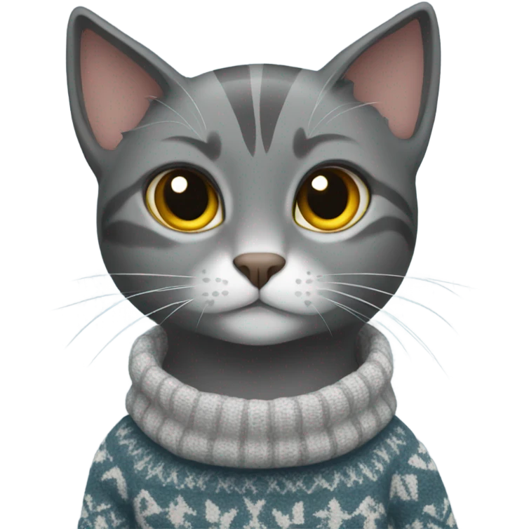 Gray cat wearing eagles sweater emoji