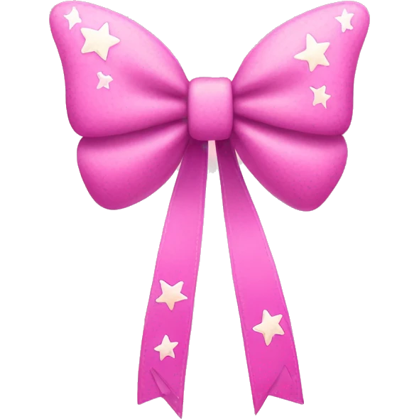 pink bow with butterfly’s and stars  emoji