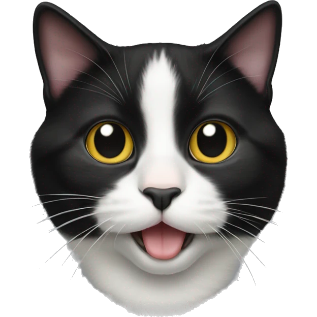 tuxedo cat sticking out tongue  emoji