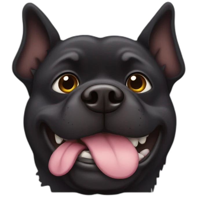 Dark fat dog emoji